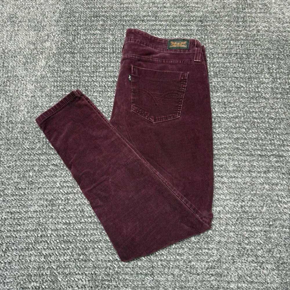 Levi's 535 Legging Juniors 17M Stretch Corduroy Jeans Burgundy Wine